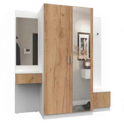 Набор мебели для прихожей "Марсель-160" МР 01-160 В2160 Ш2000 Г580 (ЛДСП Дуб крафт золотой) Набор мебели для прихожей "Марсель-160" МР 01-160 В2160 Ш2000 Г580 (ЛДСП Дуб крафт золотой)